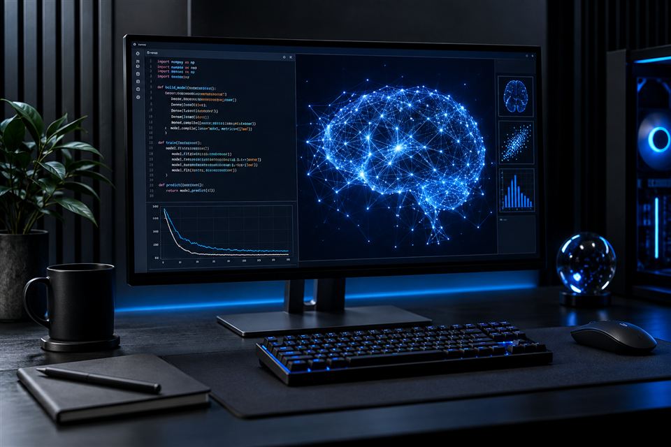 Código e visualização de rede neural para inteligência artificial